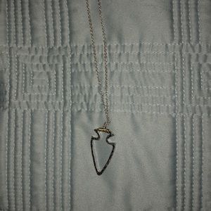 Long silver arrow necklace